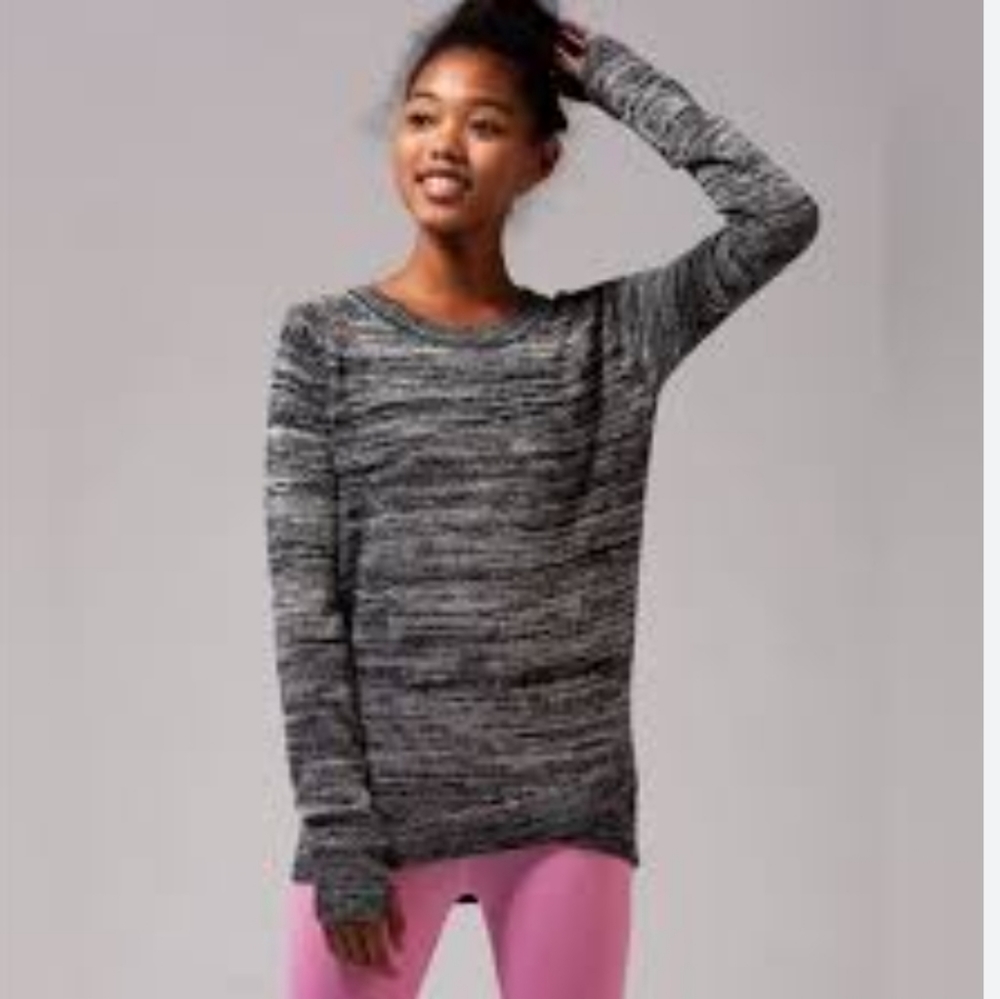 Ivivva Girls Long Sleeve Cotton Knit Sweater Black/White Sz 14